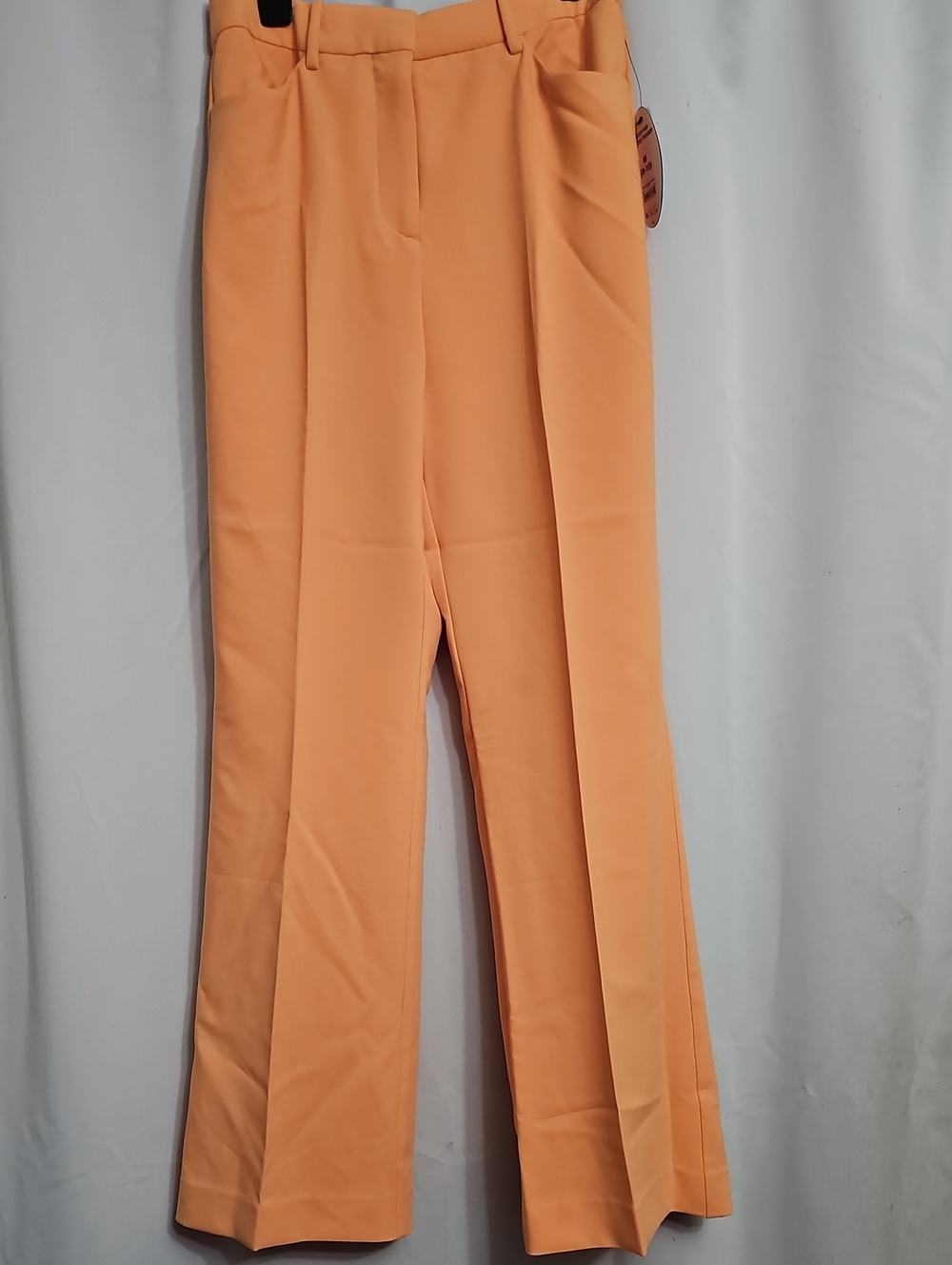 Tall High Waisted Trousers Crease Front Size Medium 8-10 Color Pumpkin New - Picture 7 of 14